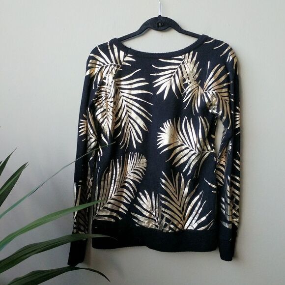 Chaser Golden Frond Relax Metallic Pullover size M - Picture 3 of 6